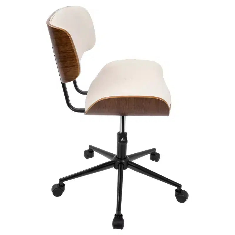 Sedia da ufficio Lombardi Mid-century Modern con girello