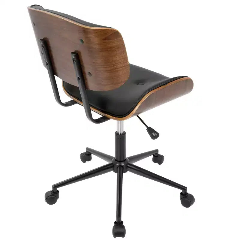 Sedia da ufficio Lombardi Mid-century Modern con girello