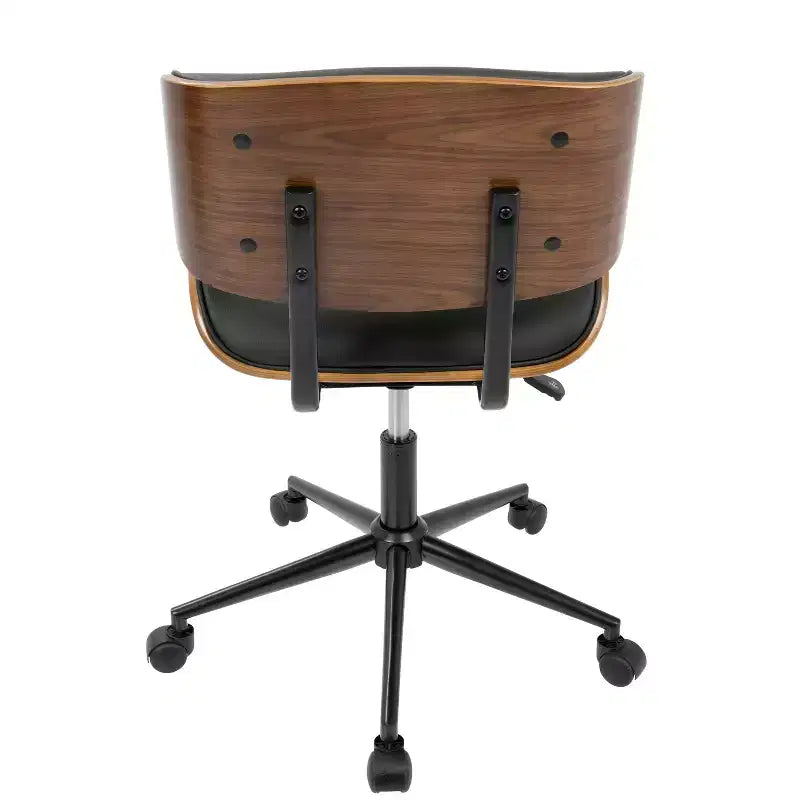 Sedia da ufficio Lombardi Mid-century Modern con girello