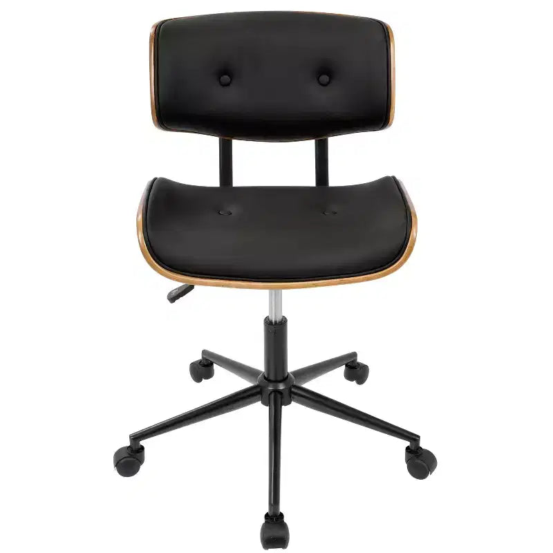 Sedia da ufficio Lombardi Mid-century Modern con girello