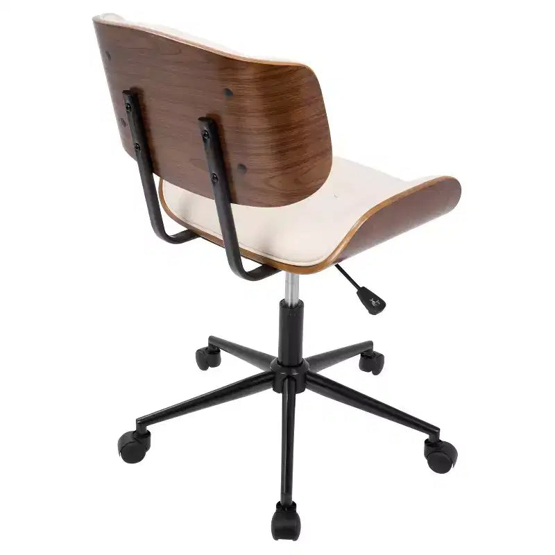 Sedia da ufficio Lombardi Mid-century Modern con girello