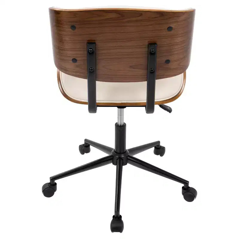 Sedia da ufficio Lombardi Mid-century Modern con girello