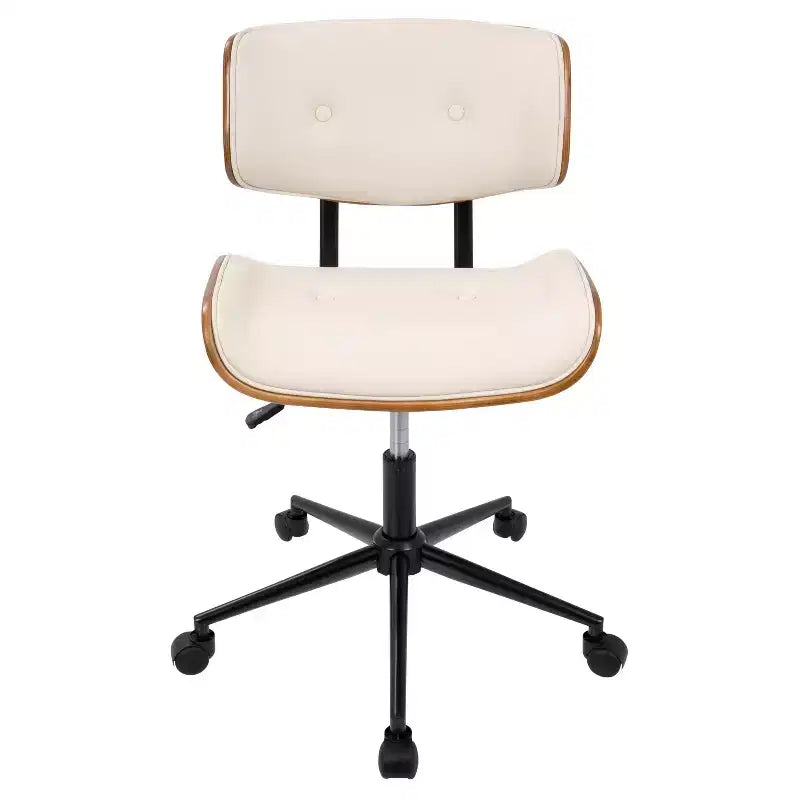 Sedia da ufficio Lombardi Mid-century Modern con girello