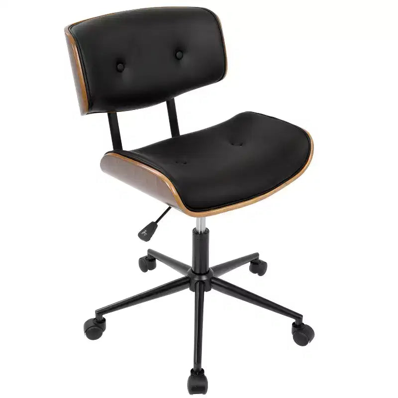 Sedia da ufficio Lombardi Mid-century Modern con girello