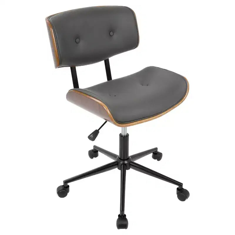 Sedia da ufficio Lombardi Mid-century Modern con girello