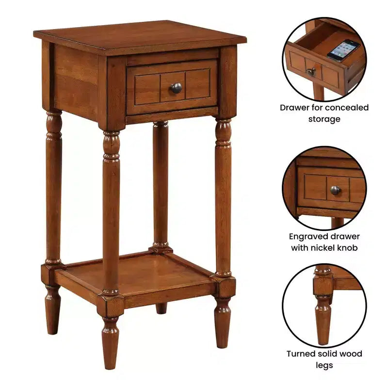 Breighton Home Tavolino Provenzale Mia con Cassetto e Ripiani