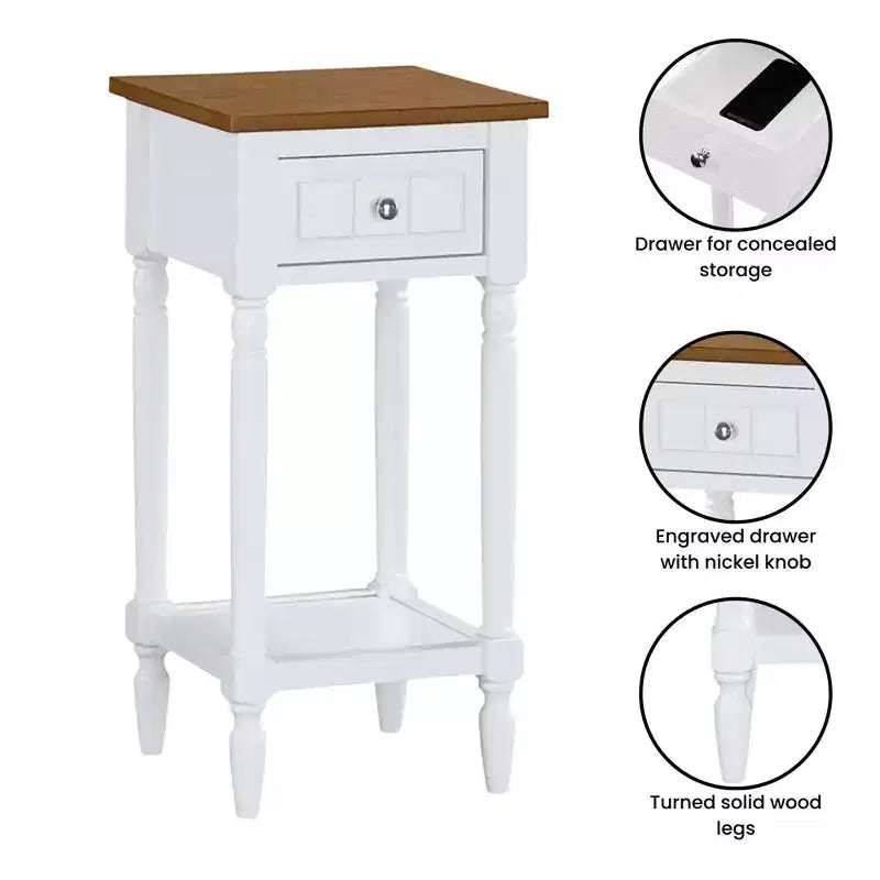 Breighton Home Tavolino Provenzale Mia con Cassetto e Ripiani