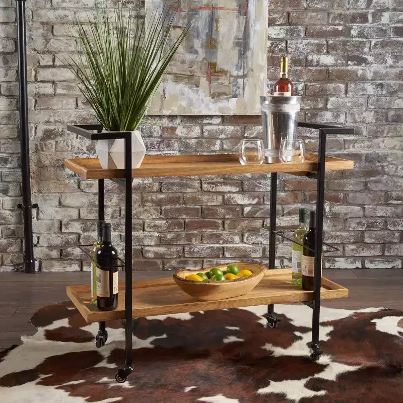 Carrello da bar in legno industriale Gerard - Christopher Knight Home
