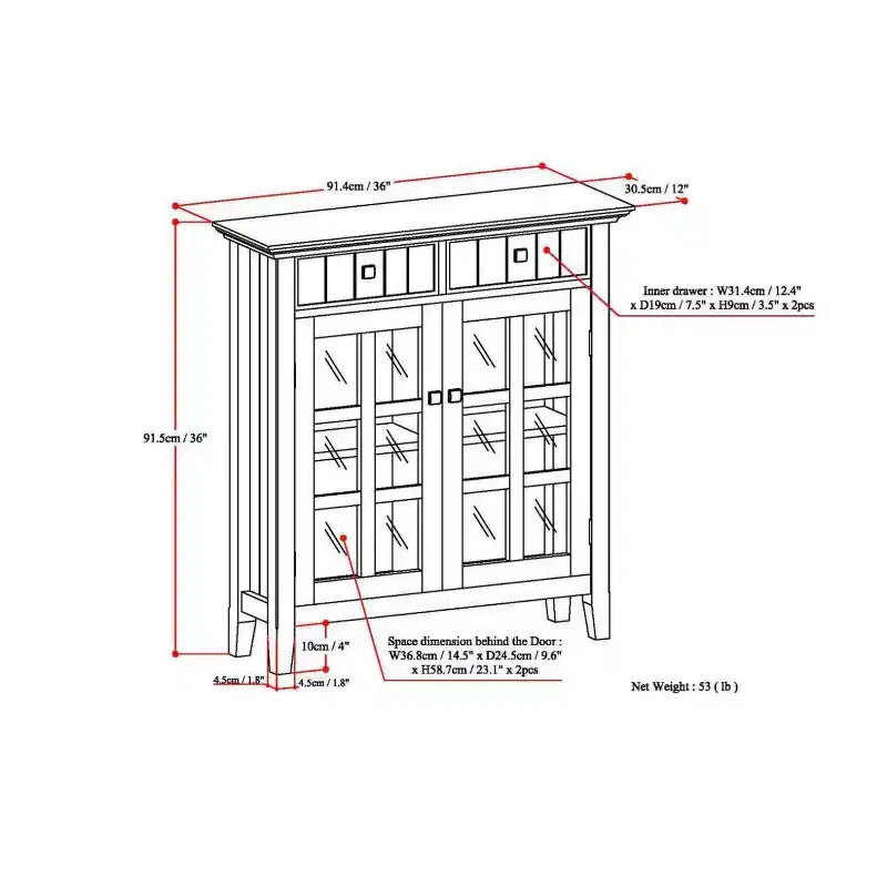 Mobile contenitore da ingresso Normandy in legno massello