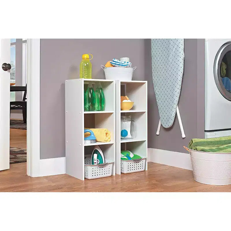 Closetmaid Scaffale impilabile decorativo bianco a 2 cubi da 31 pollici per casa, ufficio e garage, confezione da 2