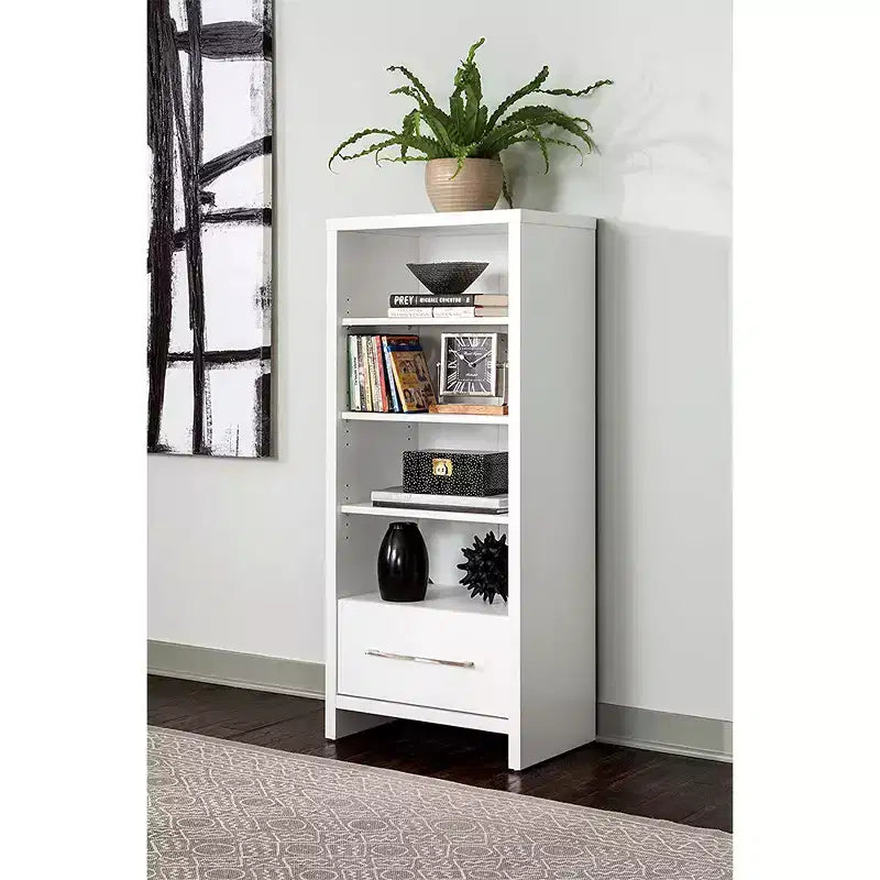 Closetmaid 165100 Libreria a torre decorativa con cassetto, bianca (confezione da 2)