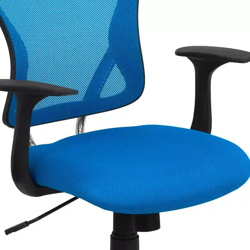 Sedia da ufficio girevole Flash Furniture con schienale a rete, base e braccioli cromati