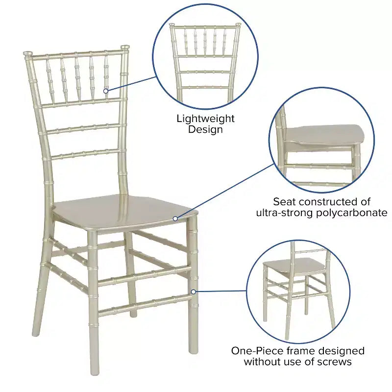 Sedia Chiavari impilabile Flash Furniture Hercules Series in resina
