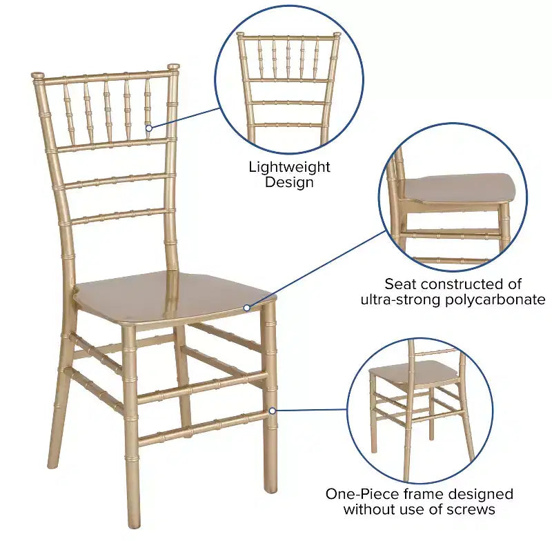 Sedia Chiavari impilabile Flash Furniture Hercules Series in resina