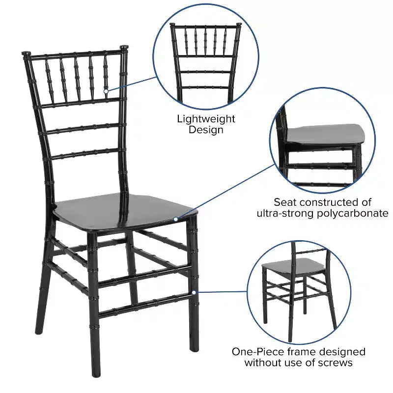 Sedia Chiavari impilabile Flash Furniture Hercules Series in resina