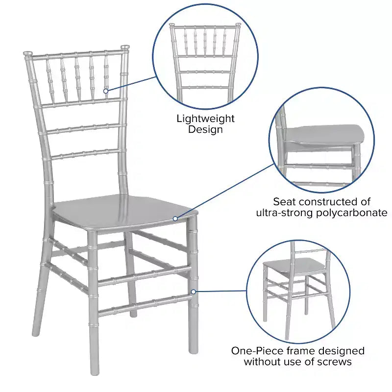 Sedia Chiavari impilabile Flash Furniture Hercules Series in resina