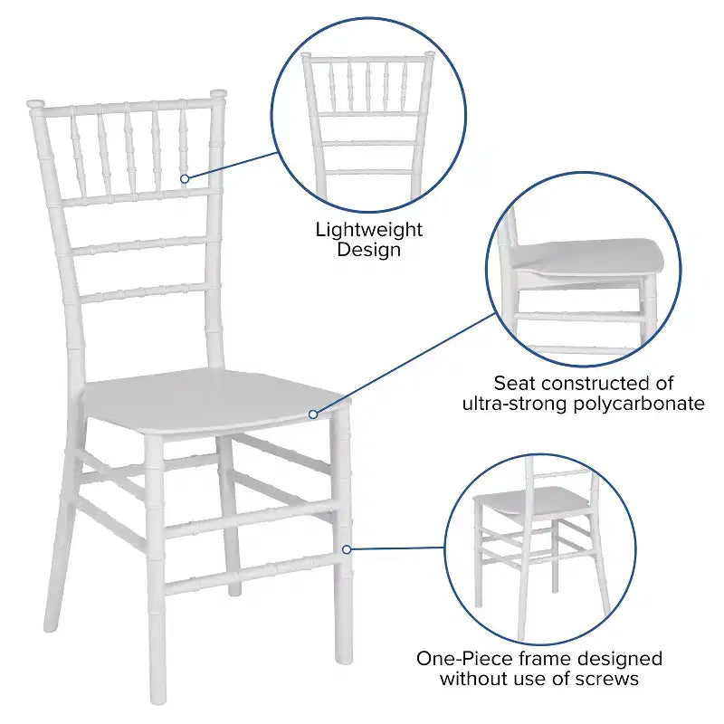 Sedia Chiavari impilabile Flash Furniture Hercules Series in resina