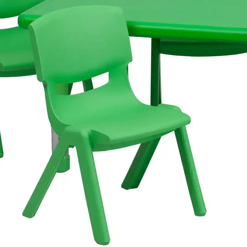 Tavolo da attività rettangolare in plastica regolabile in altezza 24L x 48P con 4 sedie