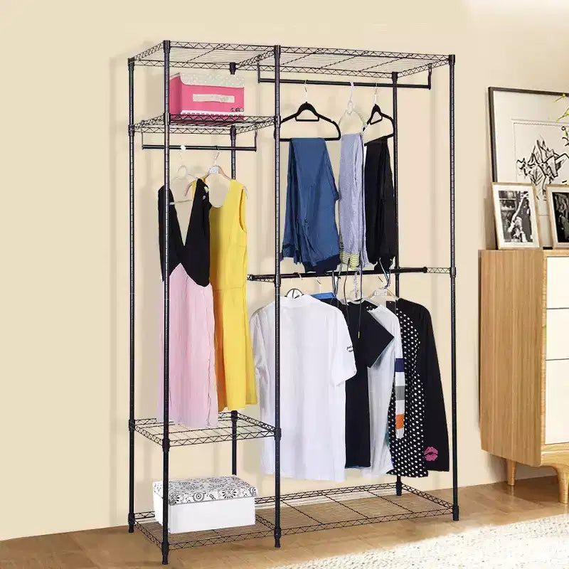 Organizzatore per armadio 122x46x180cm, stender appendiabiti portatile, scaffale per la casa