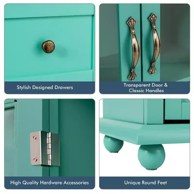 Credenza Buffet Tavolo Mobile Dispensa Cucina con Cassetti e Ante Bianco\Blu\Verde