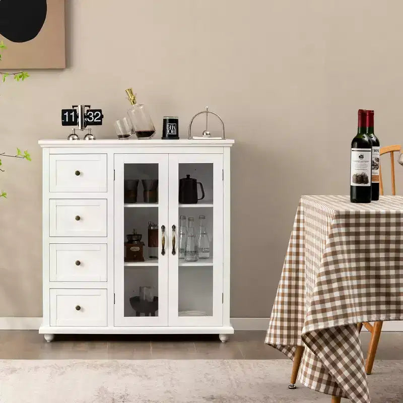 Credenza Buffet Tavolo Mobile Dispensa Cucina con Cassetti e Ante Bianco\Blu\Verde