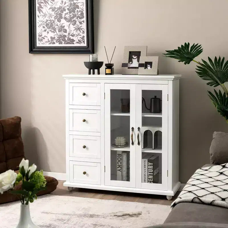 Credenza Buffet Tavolo Mobile Dispensa Cucina con Cassetti e Ante Bianco\Blu\Verde