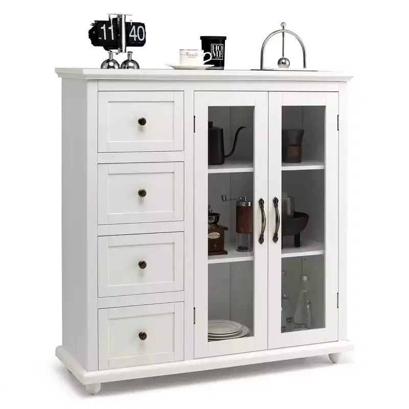 Credenza Buffet Tavolo Mobile Dispensa Cucina con Cassetti e Ante Bianco\Blu\Verde