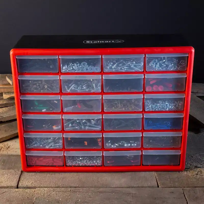 Organizzatore per l'Archiviazione di Piccoli Pezzi in Plastica a 24 Cassetti