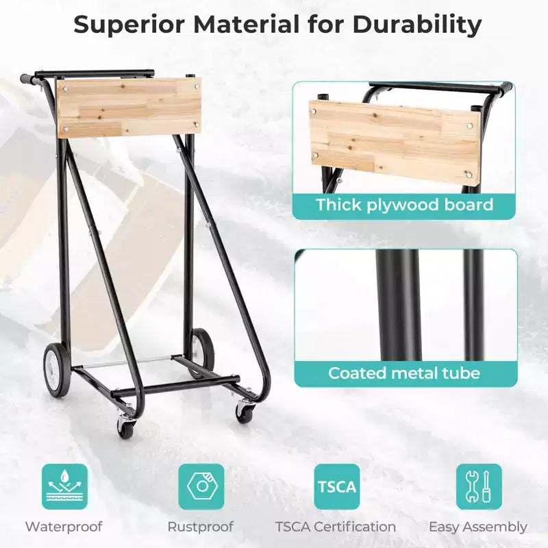 Supporto per Motore Fuoribordo Carrello Resistente per Trasporto con 4 Ruote Lisce