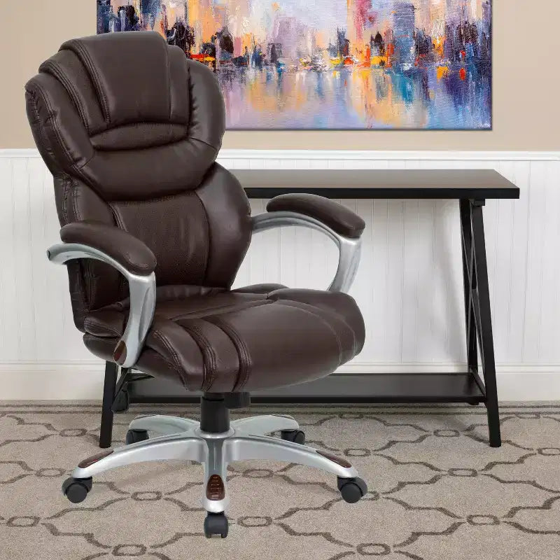 Sedia da ufficio ergonomica girevole con schienale alto e sedile/schienale multistrato a contrasto