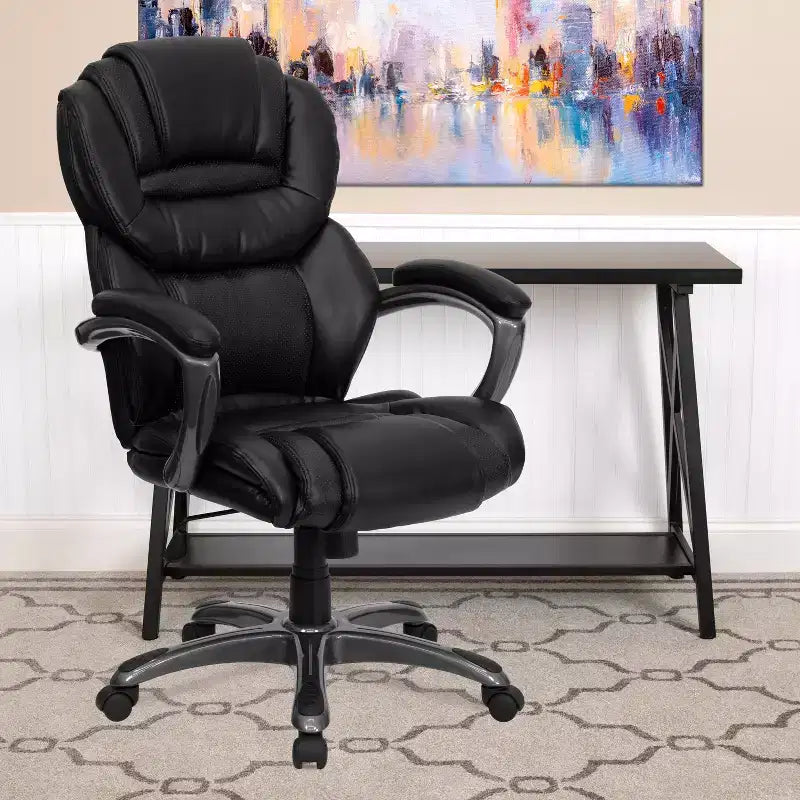 Sedia da ufficio ergonomica girevole con schienale alto e sedile/schienale multistrato a contrasto