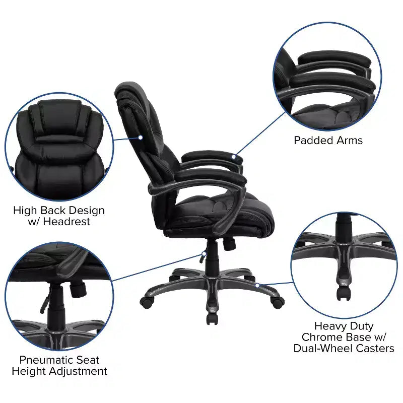 Sedia da ufficio ergonomica girevole con schienale alto e sedile/schienale multistrato a contrasto