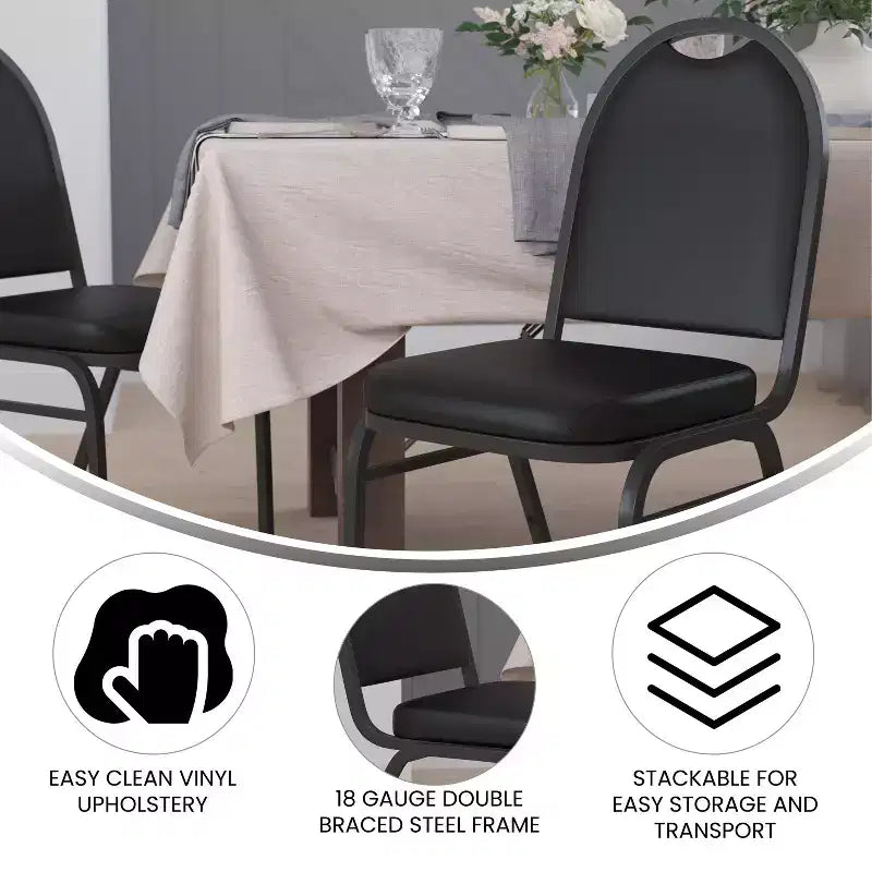 Sedia da banchetto impilabile con schienale a cupola versatile
