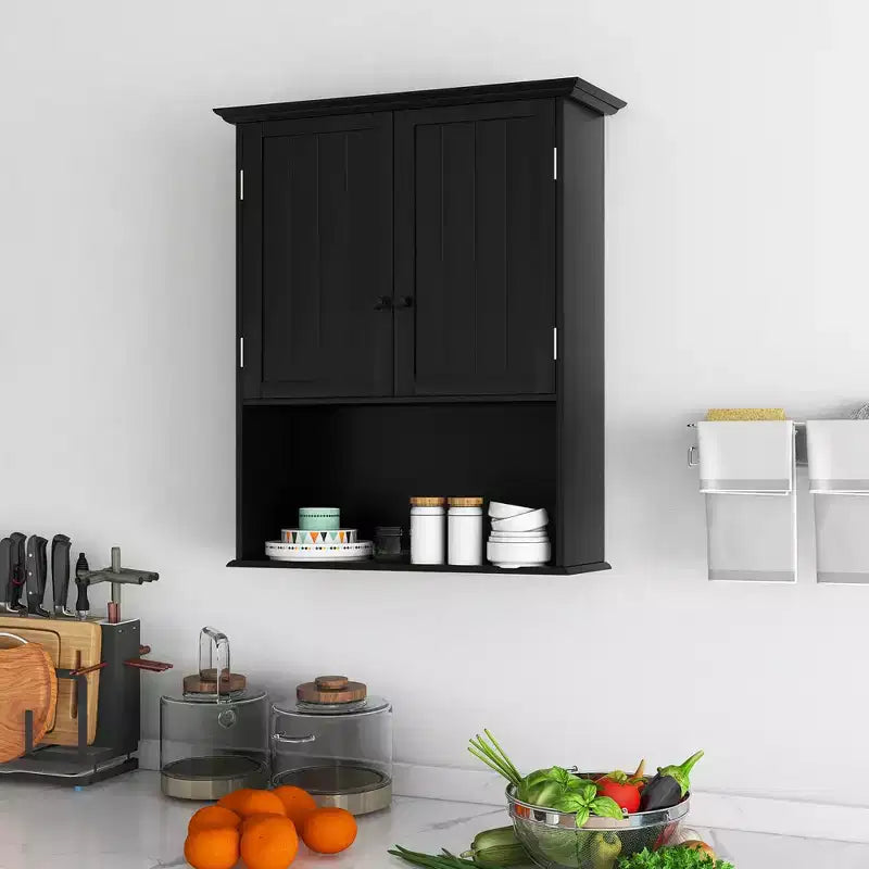 Armadietto da bagno a parete mobiletto per medicinali in legno organizer contenitore