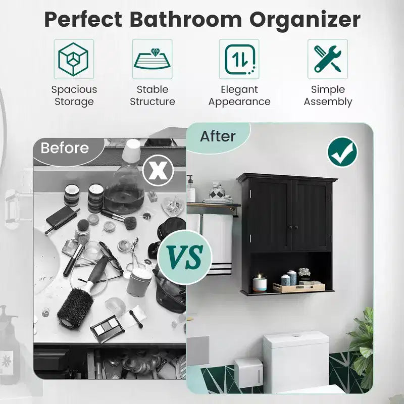 Armadietto da bagno a parete mobiletto per medicinali in legno organizer contenitore