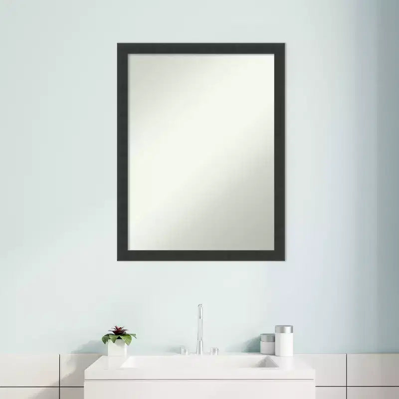 Specchio da parete per bagno Mezzanotte Black in legno senza smussatura
