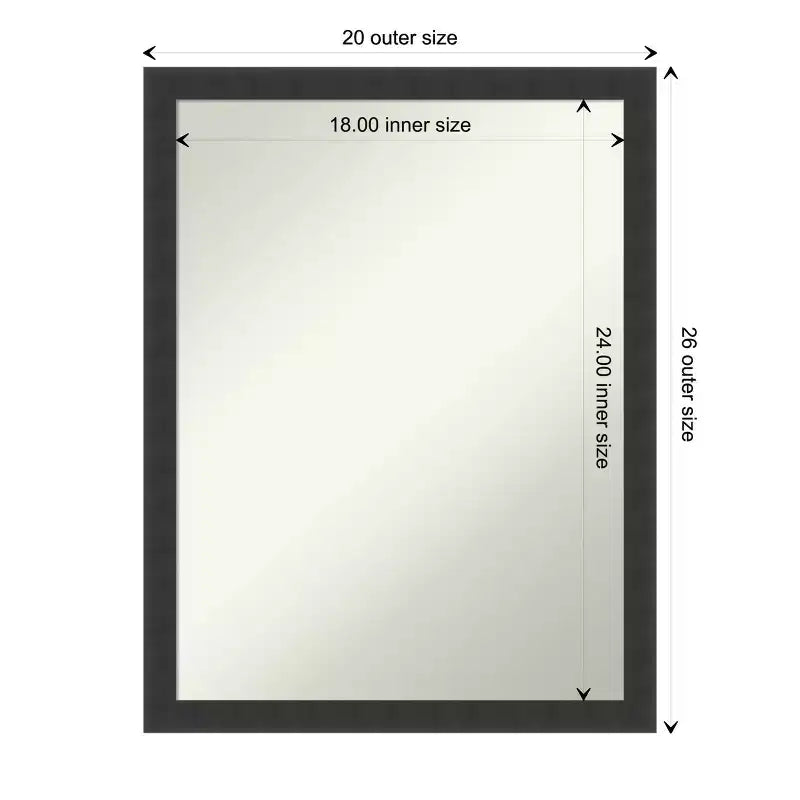 Specchio da parete per bagno Mezzanotte Black in legno senza smussatura