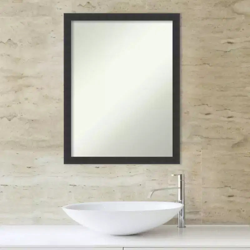 Specchio da parete per bagno Mezzanotte Black in legno senza smussatura