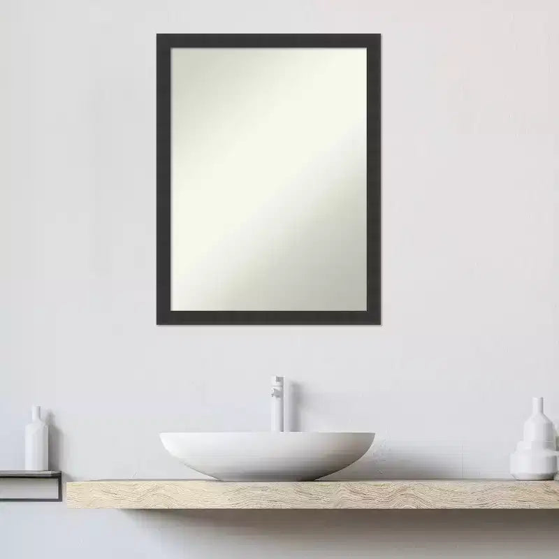Specchio da parete per bagno Mezzanotte Black in legno senza smussatura