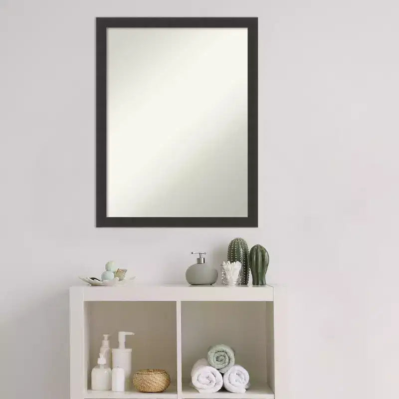 Specchio da parete per bagno Mezzanotte Black in legno senza smussatura
