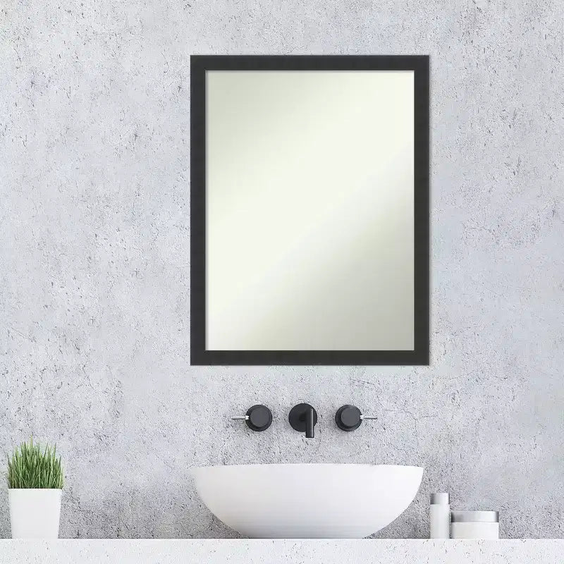 Specchio da parete per bagno Mezzanotte Black in legno senza smussatura