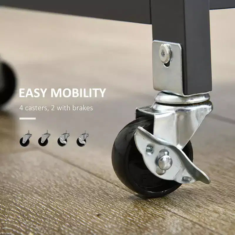 Carrello da cucina multiuso, carrello da cucina con ripiani, cassetto e armadietto