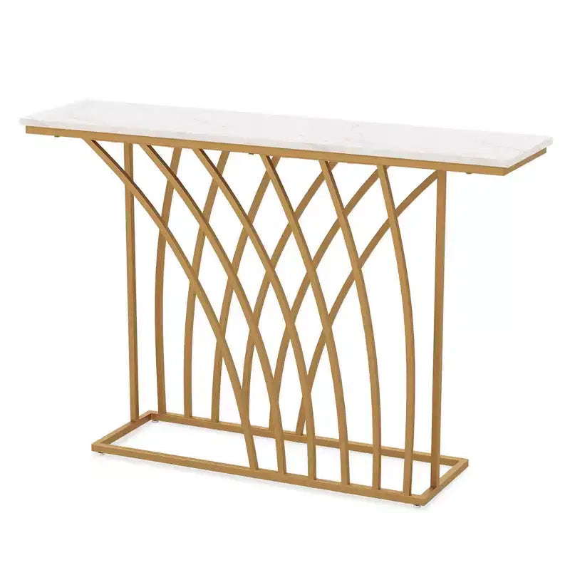 Tavolo Console da 48 pollici, Tavolo Moderno d'Appoggio per Ingresso, Tavolo Lungo Dietro il Divano