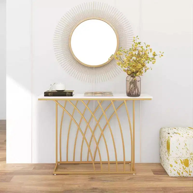 Tavolo Console da 48 pollici, Tavolo Moderno d'Appoggio per Ingresso, Tavolo Lungo Dietro il Divano