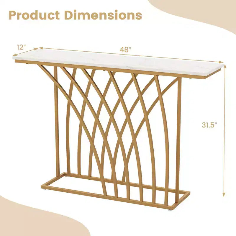 Tavolo Console da 48 pollici, Tavolo Moderno d'Appoggio per Ingresso, Tavolo Lungo Dietro il Divano