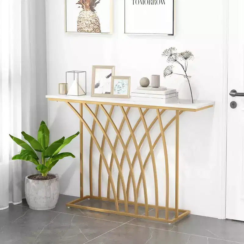 Tavolo Console da 48 pollici, Tavolo Moderno d'Appoggio per Ingresso, Tavolo Lungo Dietro il Divano