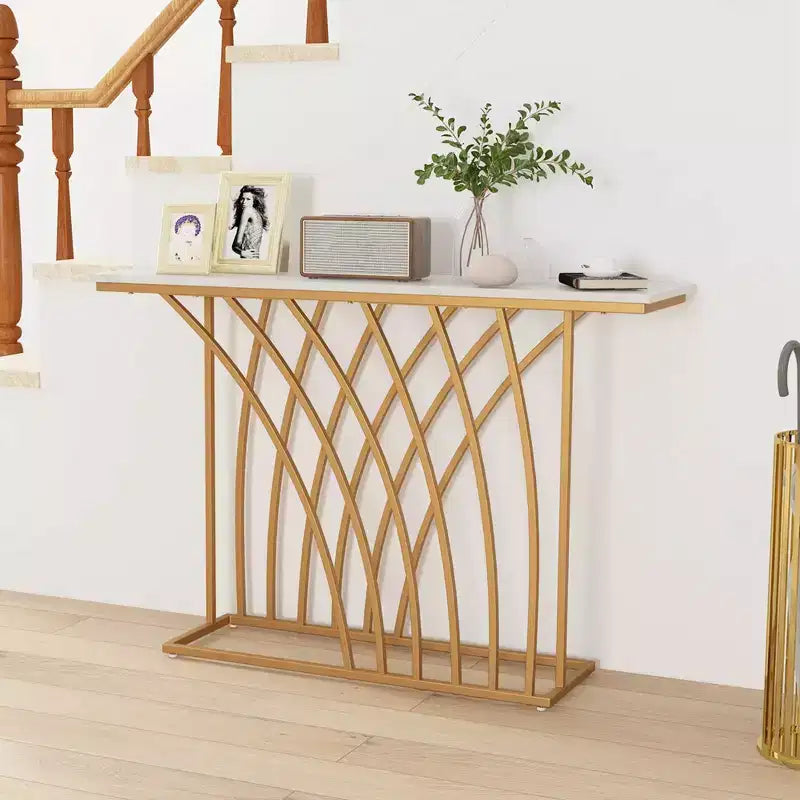 Tavolo Console da 48 pollici, Tavolo Moderno d'Appoggio per Ingresso, Tavolo Lungo Dietro il Divano