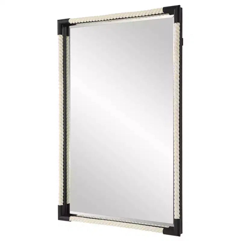 Specchio da parete Marina White Rope and Black 23 3/4 X 35 1/2